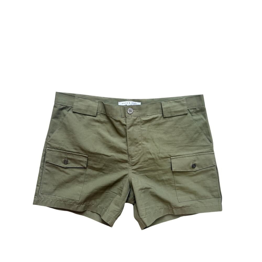 Parke & Ronen Mens 36 Army Green Cargo Swim Shorts Tailored